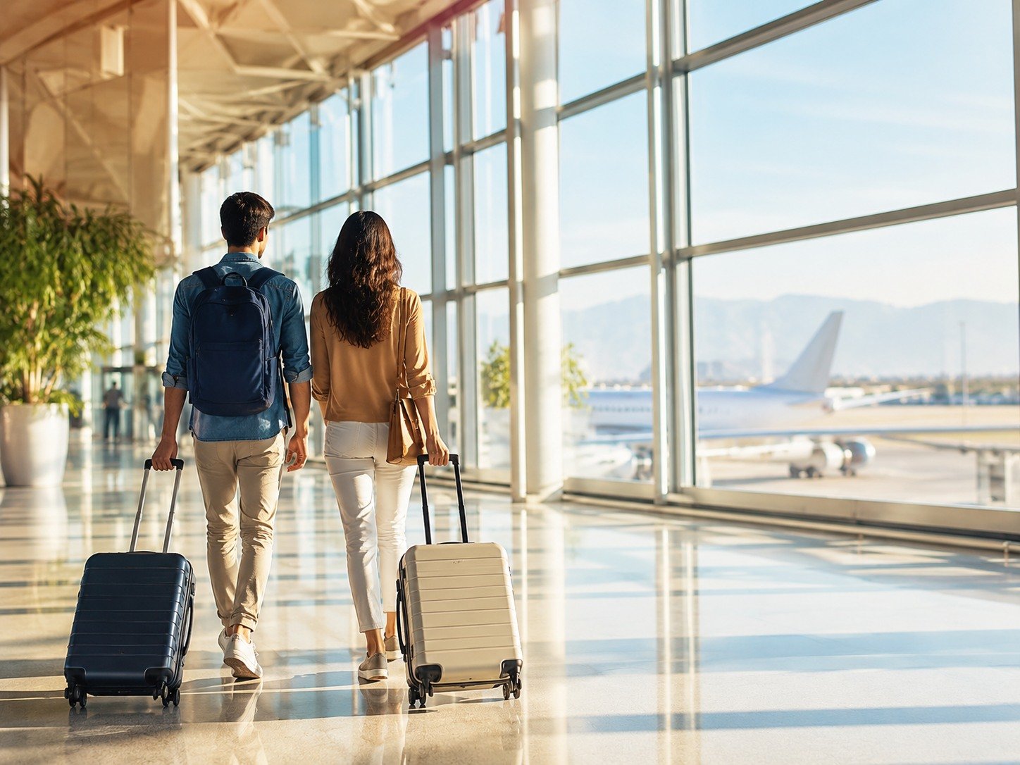 Airport travel scene for custom and international tours